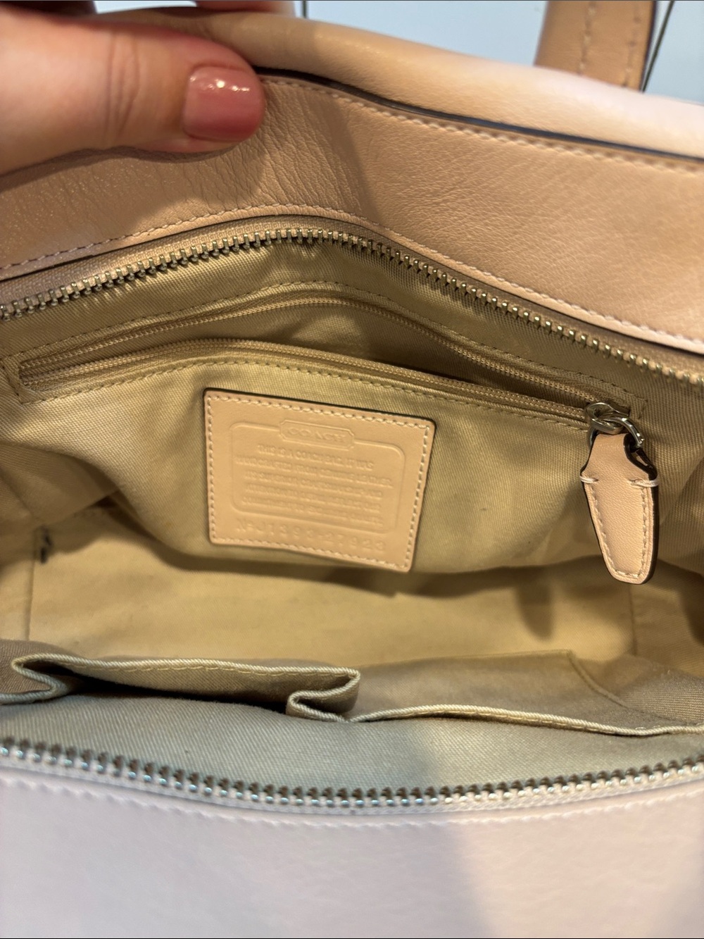 COACH Mini Bleecker Riley - Pale Pink Pebbled Leather Satchel with Strap - Picture 7 of 11